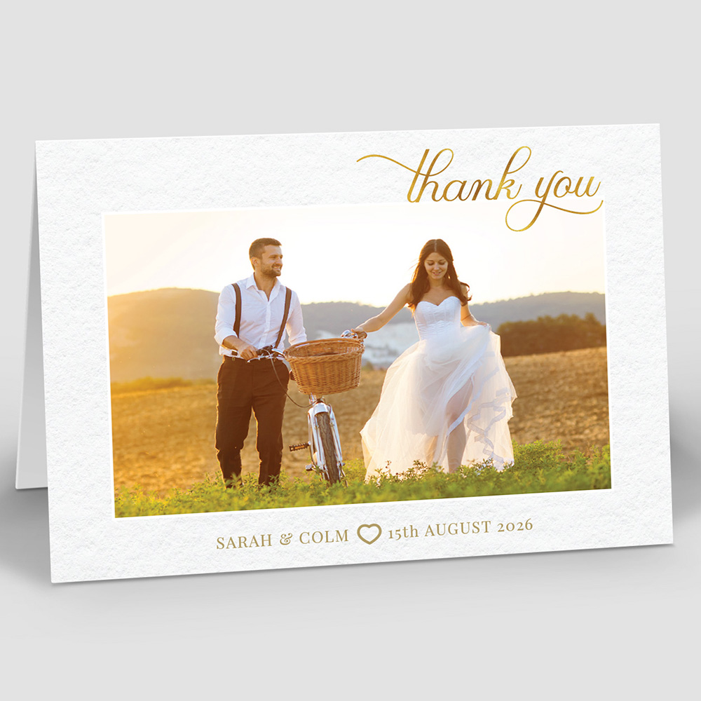 Golden Message, wedding thank you card by Cedar Tree