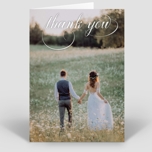 Romantic Script, wedding thank you card by Cedar Tree