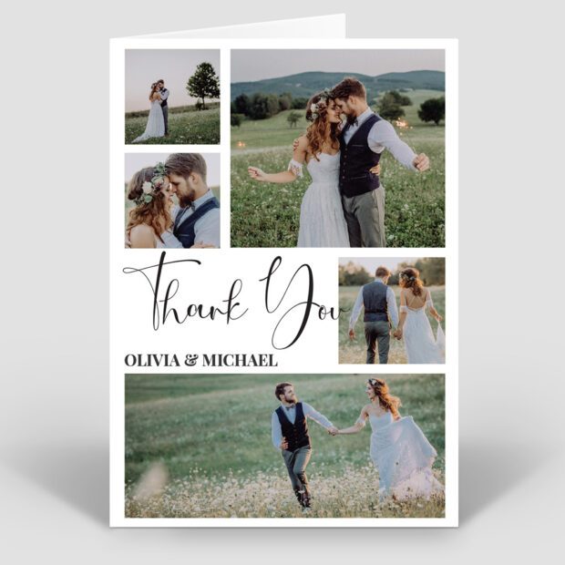Clean Montage, wedding thank you card by Cedar Tree.