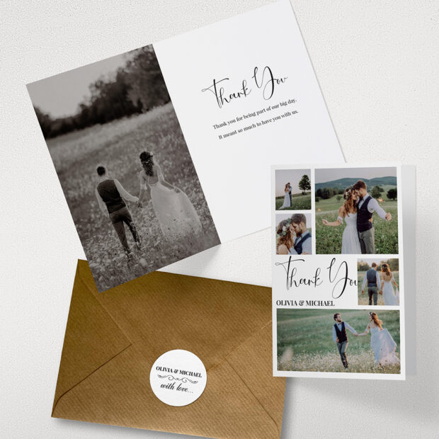 Clean Montage, wedding thank you card by Cedar Tree.