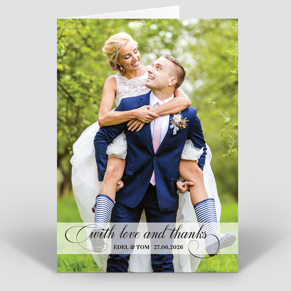 FREE HARD COPY PROOF Personalised Thank You Cards, Wedding Thank You