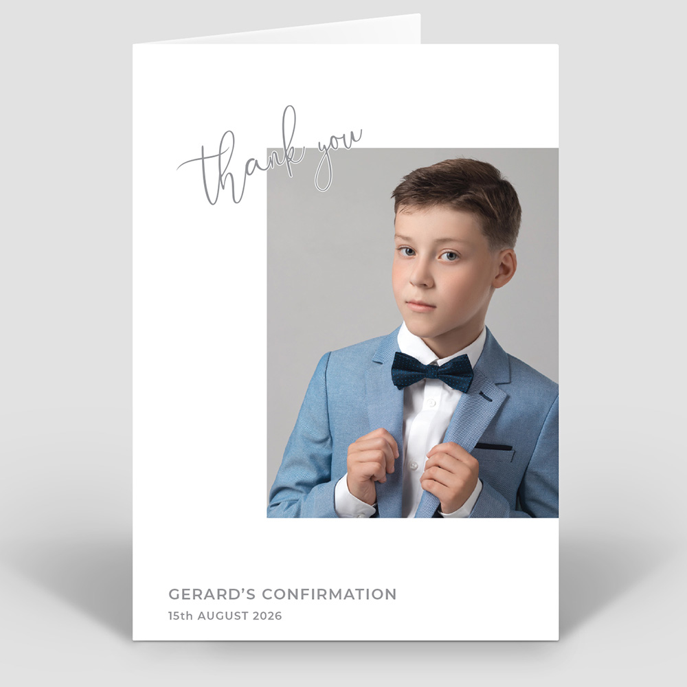 Modern Confirmation, confirmation thank you card