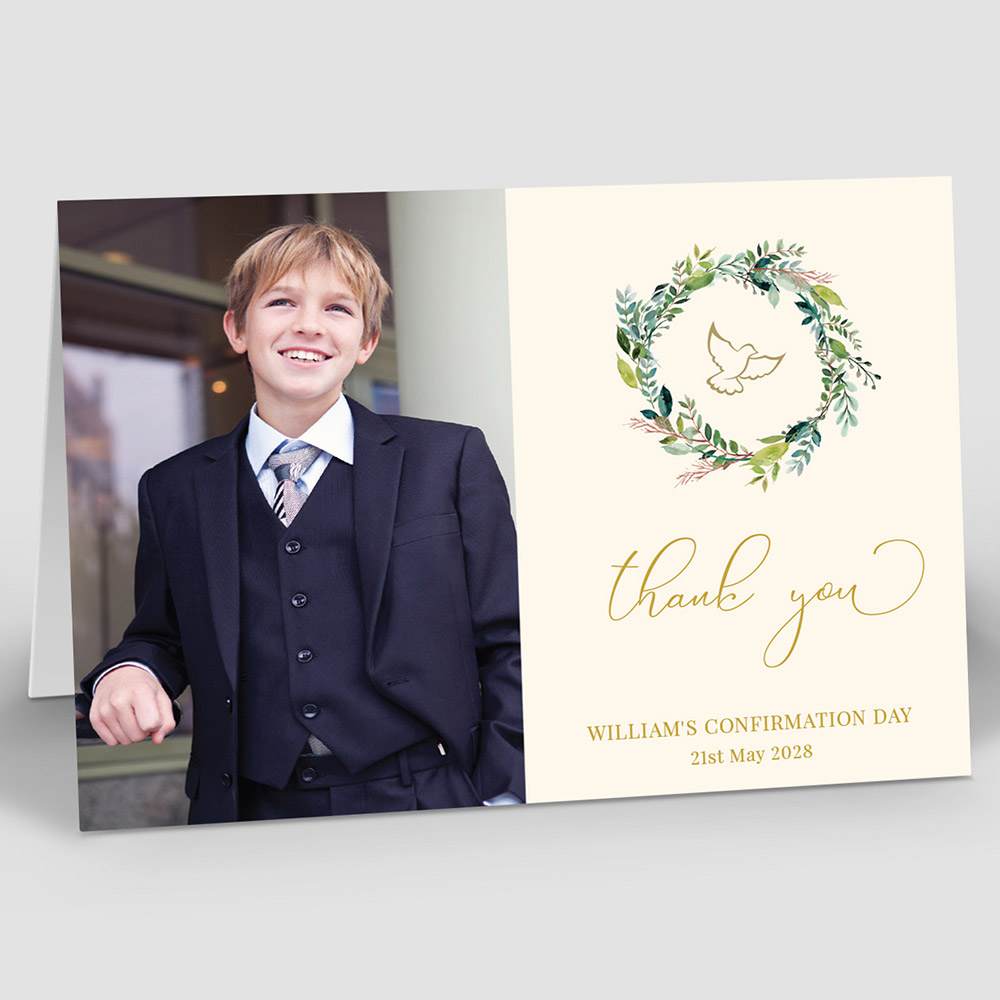 Confirmation Wreath, Confirmation thank you card