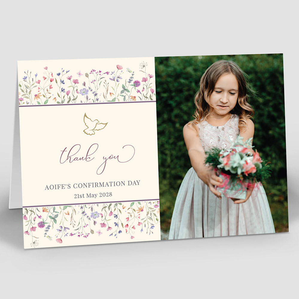 Wildflower Confirmation, Confirmation thank you card